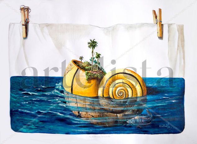 El caracol Acrylic Canvas Marine Painting