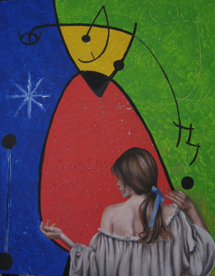 admirando a Miró Oil Canvas Figure Painting