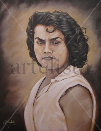 Marilú Sandino Oil Canvas Portrait