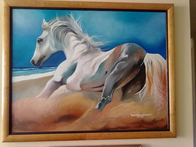 CABALLO N°9 LIBRE COMO EL VIENTO Oil Textile Animals