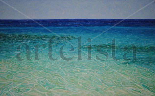 Ses Canyes Oil Panel Marine Painting