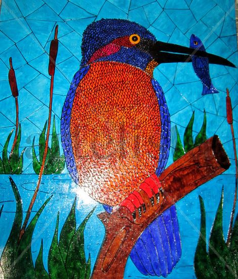 Martin el Pescador Stained glass Others Animals