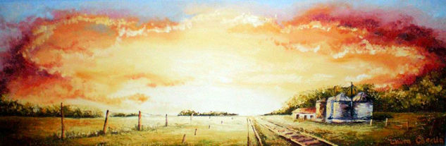 Atardecer en el Campo Oil Canvas Landscaping