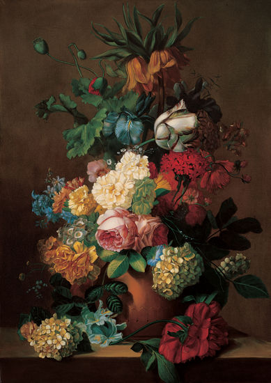 A la manera de Van Dael Oil Canvas Floral Painting