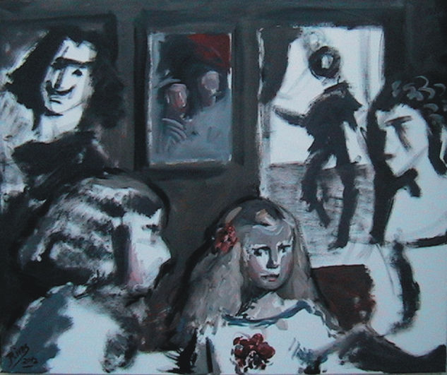 "LAS  MENINAS 2" Óleo Lienzo Figura