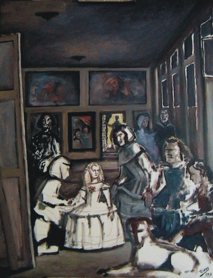 "LAS MENINAS 3" Óleo Lienzo Figura