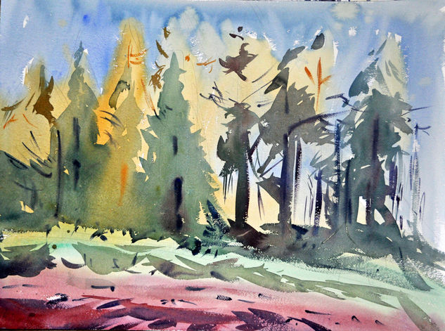 pinos canarios Watercolour Paper Landscaping