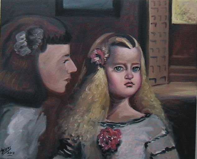 "LAS MENINAS 4" Óleo Lienzo Figura