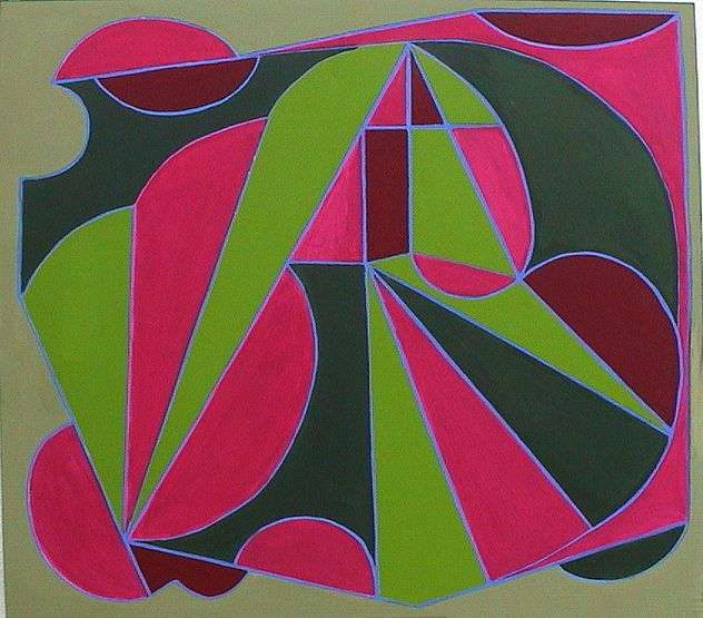 GEOMETRIA EN VERDE Y ROSA