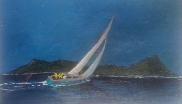 Isla a barlovento Acrylic Paper Marine Painting