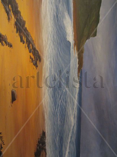 playa de cantabria Oil Canvas Marine Painting