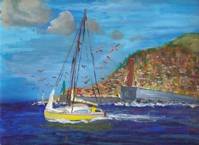 Puerto Alegria Acrylic Paper Marine Painting