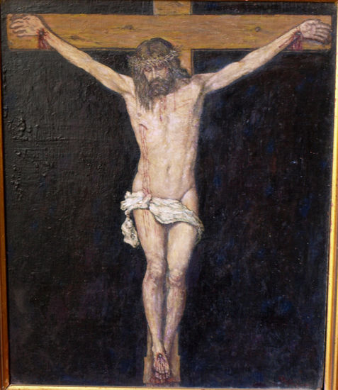 Crucificado Óleo Tabla Figura