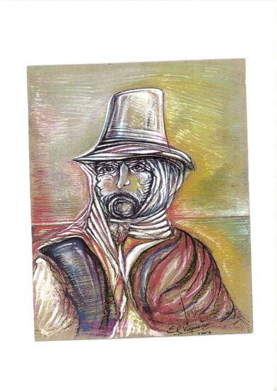 Gaucho Criollo 2 Gouache Paper Portrait