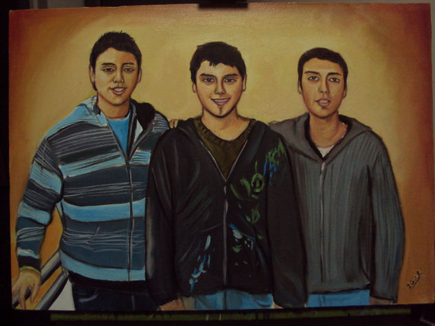 los hermanos Oil Canvas Portrait