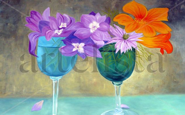 Primavera. Oil Canvas Still Life Paintings