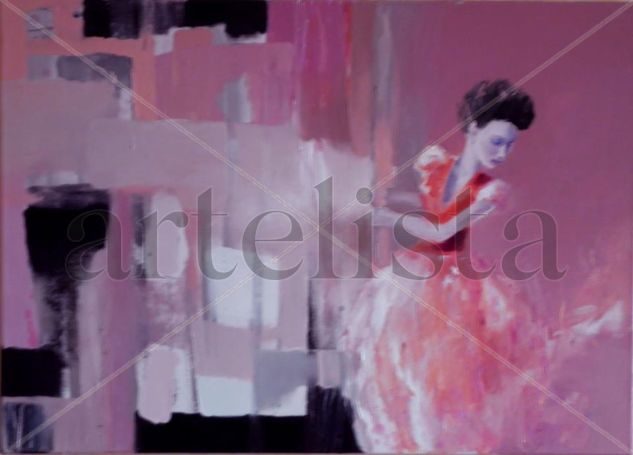 A WOMAN IN RED  2012 Oil Canvas Figure Painting