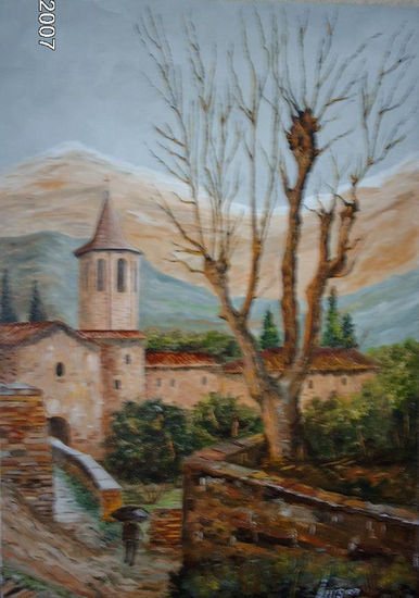 CONVENTO Óleo Lienzo Paisaje