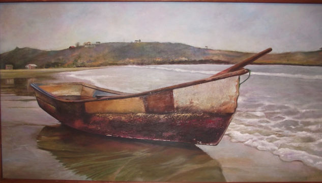 "Luego de la pesca" Oil Panel Landscaping