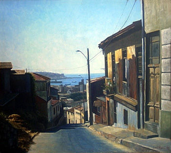 Vista de Valparaíso Óleo Lienzo Paisaje