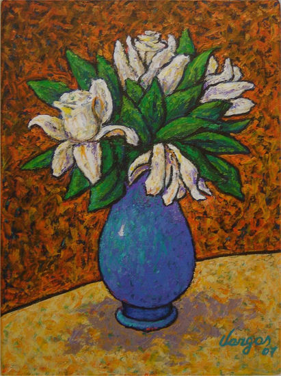 Jazmines Acrylic Canvas Floral Painting