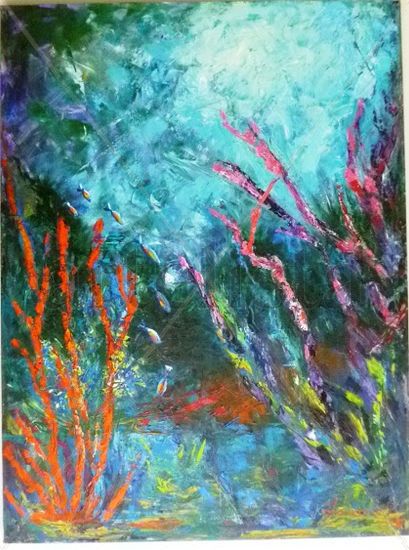 CORAL #5 Oil Canvas Marine Painting