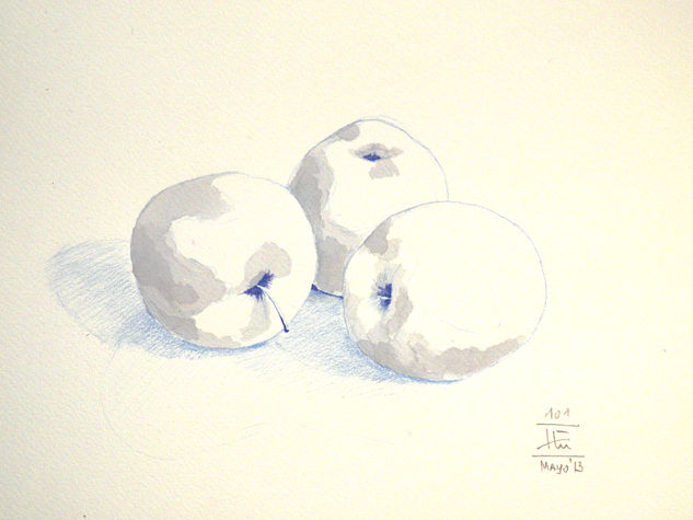 101 - bodegón con manzanas Watercolour Paper Still Life Paintings