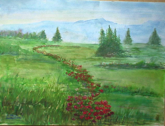 En primavera Acuarela Papel Paisaje