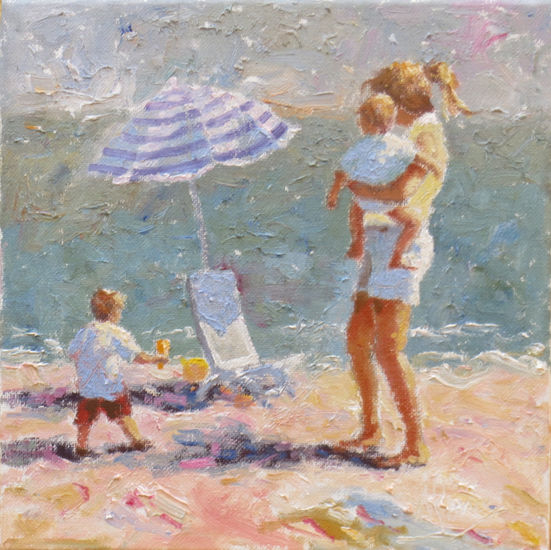 en la playa de Javea Oil Canvas Figure Painting