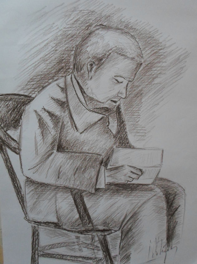 retrato de viejo leyendo, 2008, (jorge cabezas, constt, chile.