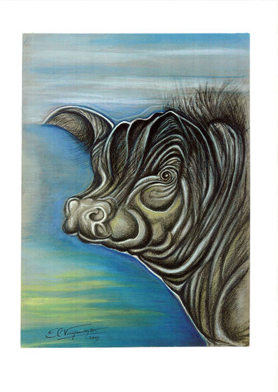 Cabeza de Toro Pastel Card Animals