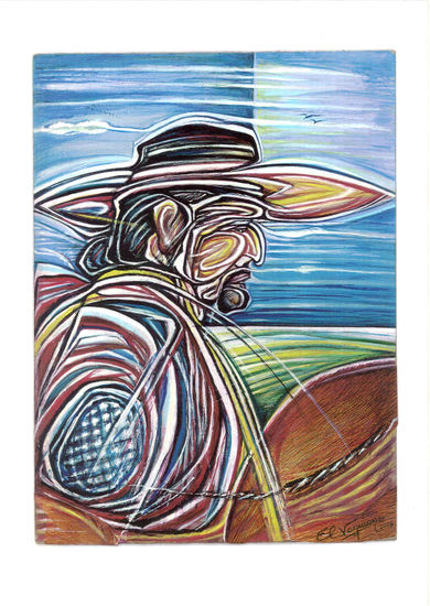 Gaucho Capataz Gouache Paper Figure Painting