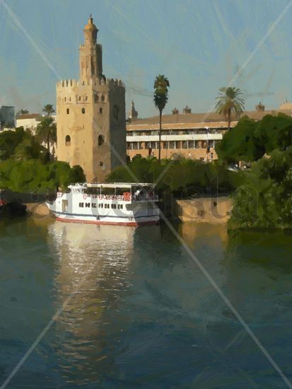 Torre del Oro desde Triana Naturaleza Color (Digital)