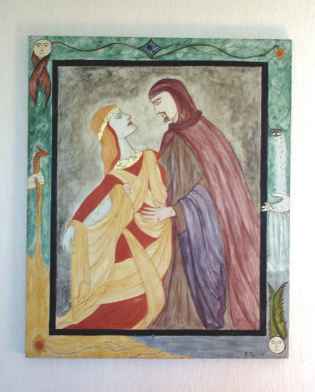 pareja Others Panel Figure Painting