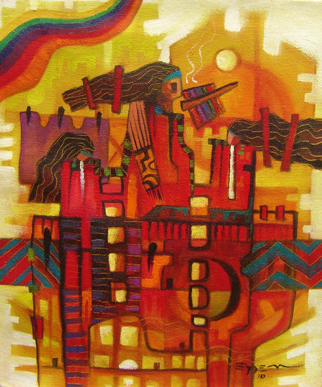 Sentimiento Andino Oil Canvas Figure Painting