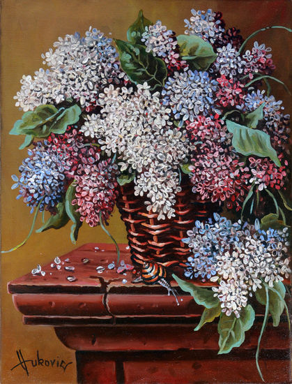 lilac Oil Canvas Still Life Paintings