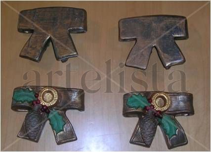Lazos candelabro para decorar en Navidad, en yeso