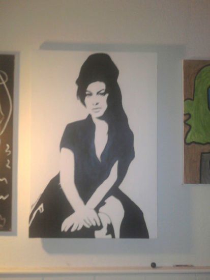 AMY WINEHOUSE Óleo Lienzo Retrato