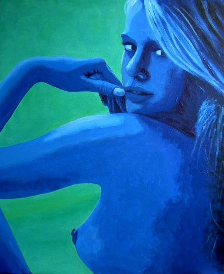 MUJER AZUL Acrylic Canvas Nude Paintings