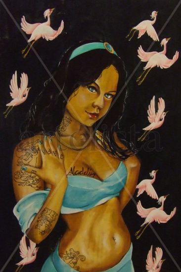 Jasmine Acrylic Panel Figure Painting