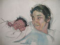 boceto madre con hijo