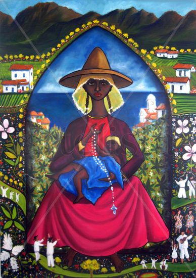 La Virgen del Rosario de La Guaira Oil Canvas Figure Painting