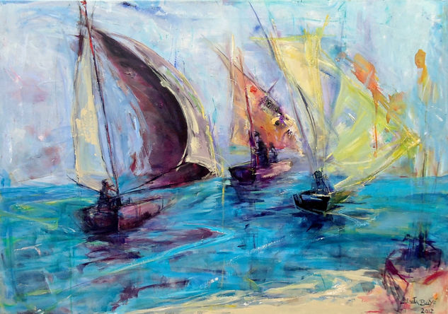 ATRAPANDO ILUSIONES Acrylic Canvas Marine Painting