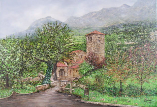 Santa Maria de Lebeña (Cantabria) Oil Canvas Landscaping