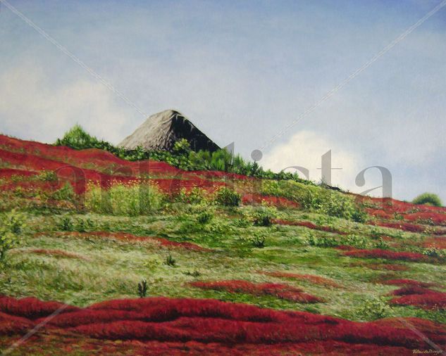 Choza en el Páramo en Rojo Oil Canvas Landscaping