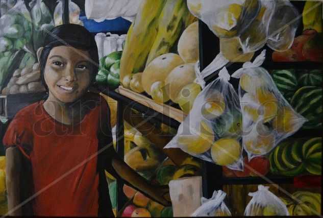 Betsabé en el Mercado/ Betsabe in the Market Acrylic Canvas Others