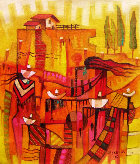 Paisaje Otuzcano Oil Canvas Figure Painting