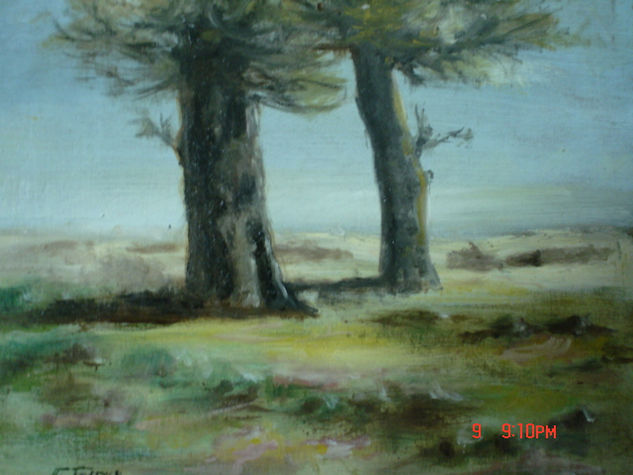 arboles Óleo Tabla Paisaje