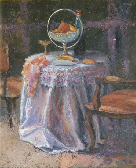 bodegón de la mesa camilla Oil Canvas Still Life Paintings