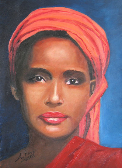 Tribal-03 Etiopia Oil Canvas Figure Painting